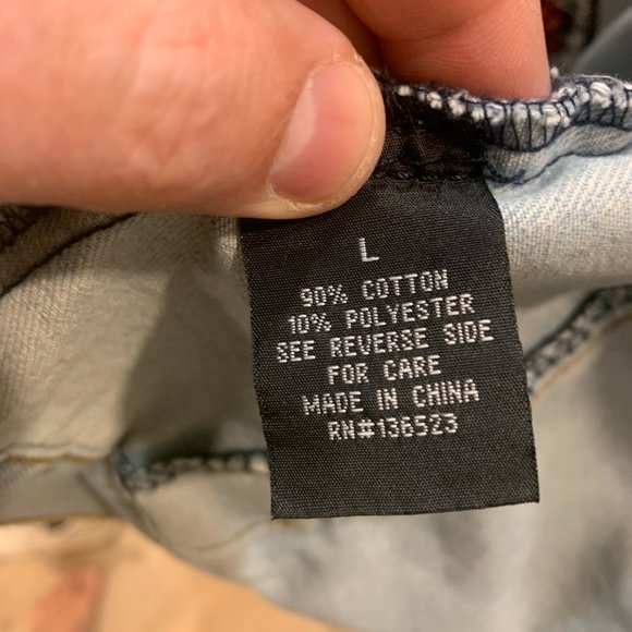 BROOKLYN Cloth Co. Lightwash Distressed Denim Jacket Size L Roses & Dragons - Picture 4 of 9